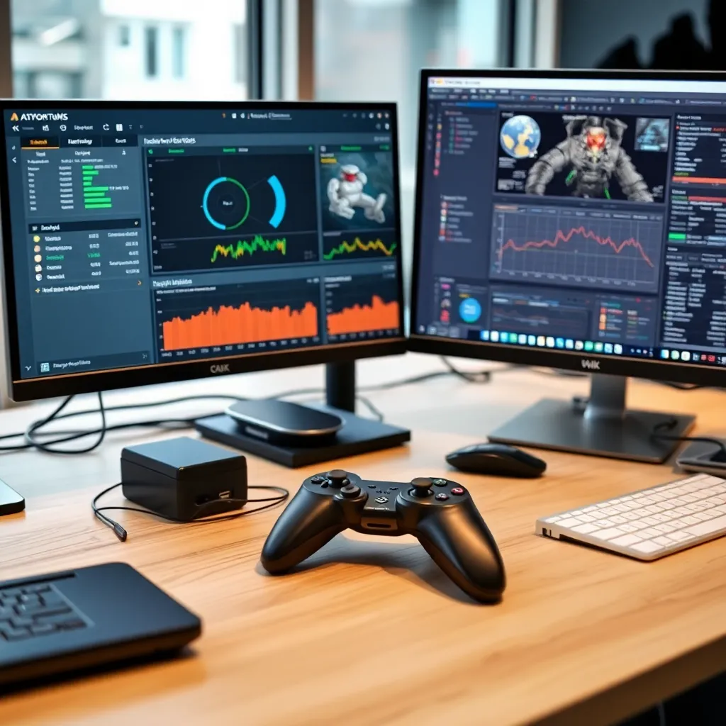 Person mit Kopfhörern analysiert Spielsoundtrack