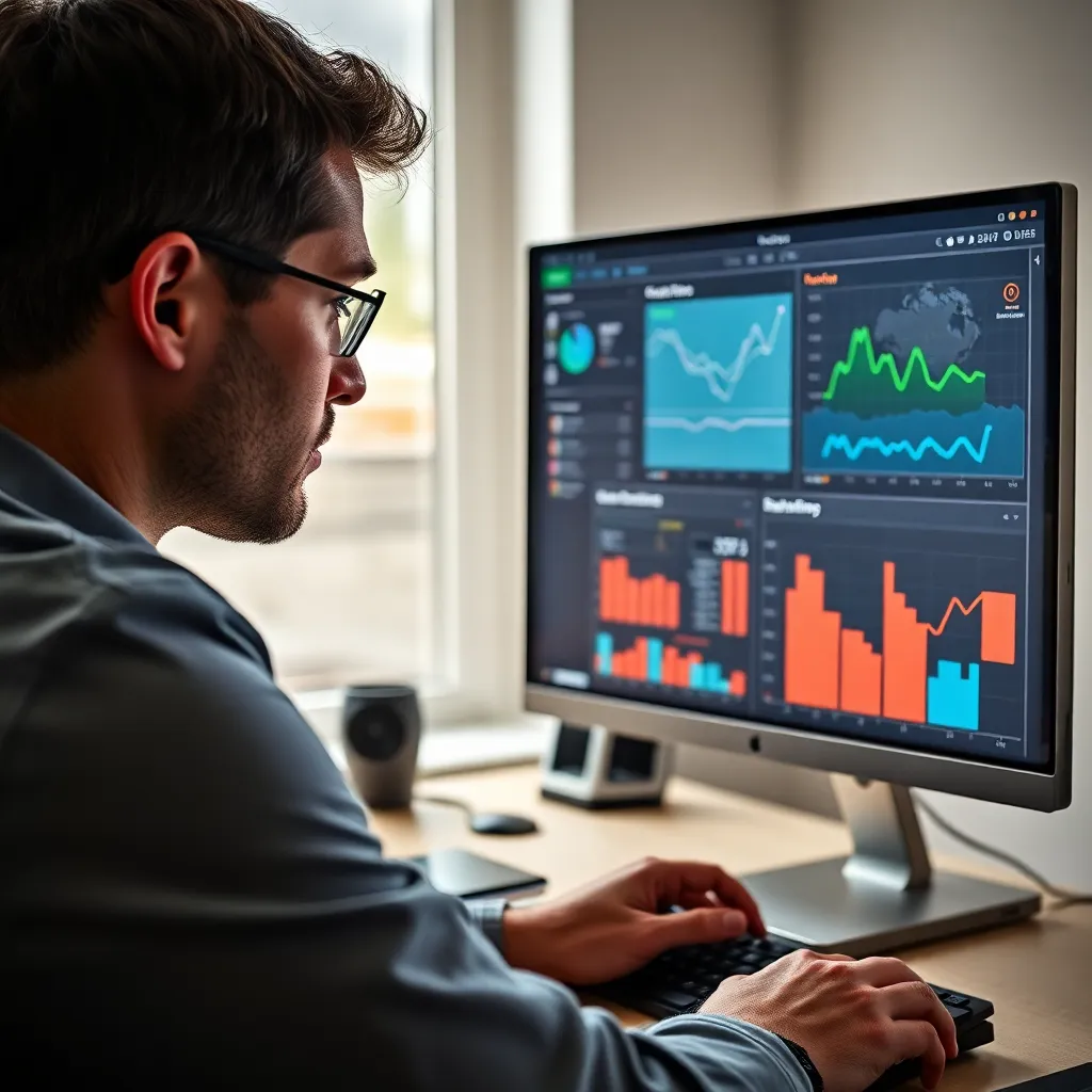 Person analysiert Spielmechaniken mit spezieller Software